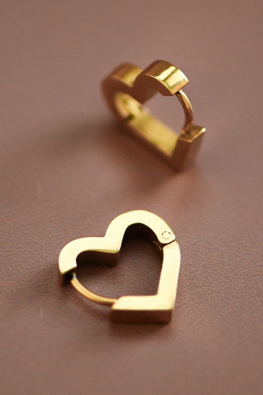 18K Gold Plated Waterproof Stainless Steel Hoop Earrings - 7010