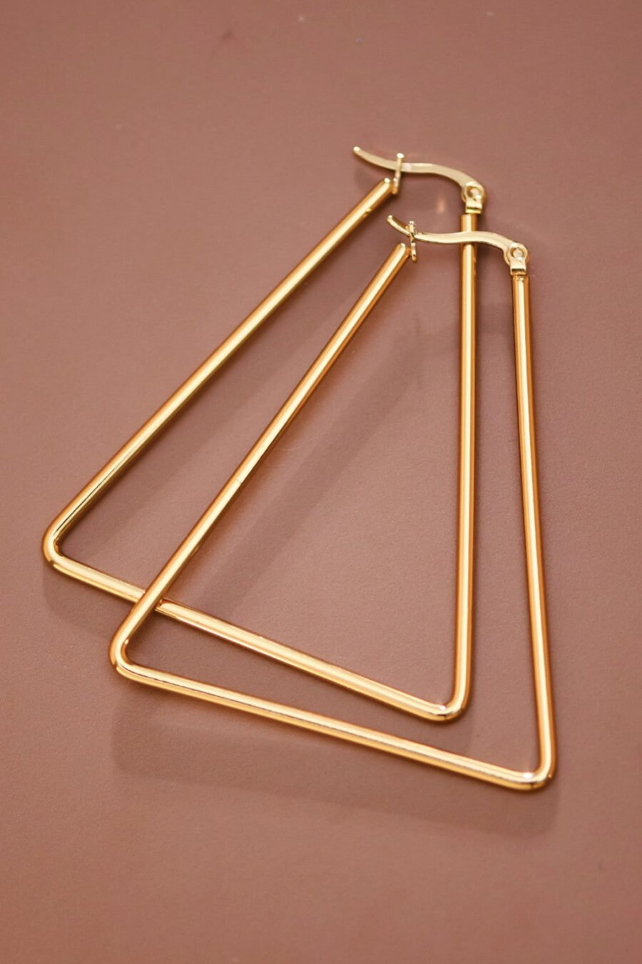 18K Gold Plated Waterproof Stainless Steel Hoop Earrings - 7149