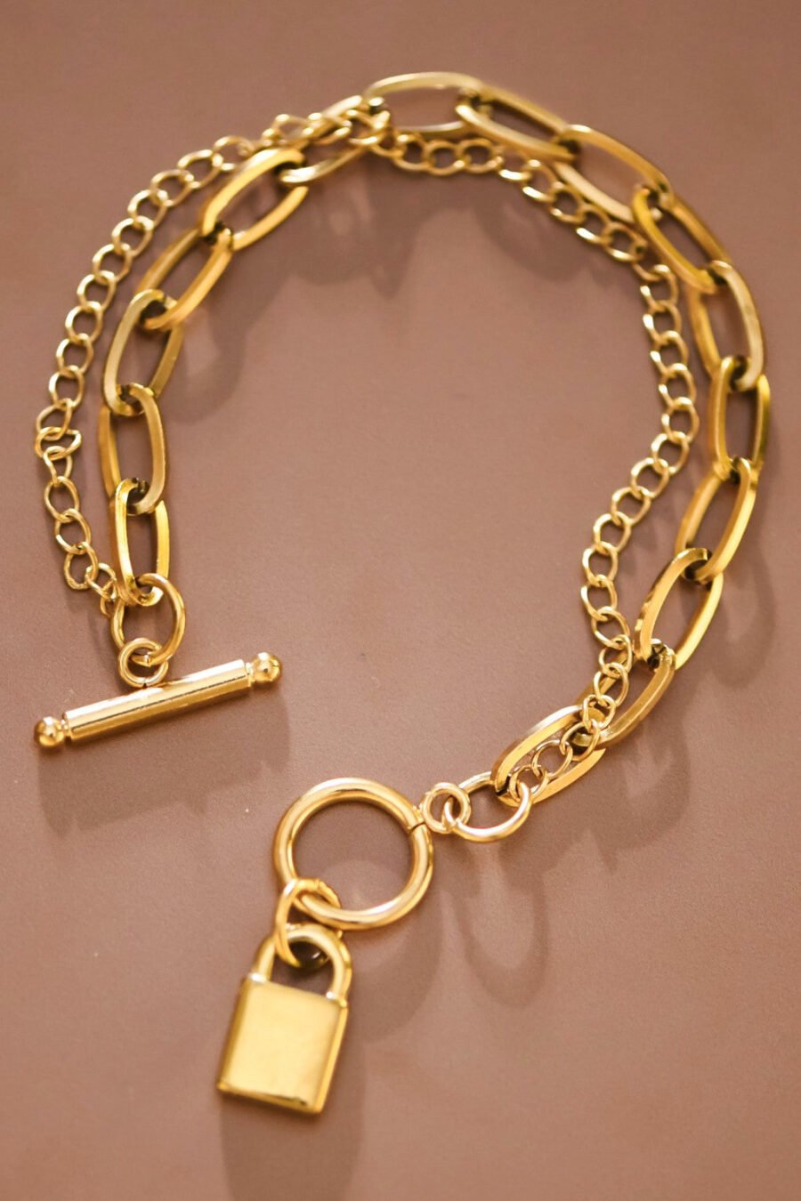 18K Gold Plated Waterproof Stainless Steel Chain Bracelet - 7560
