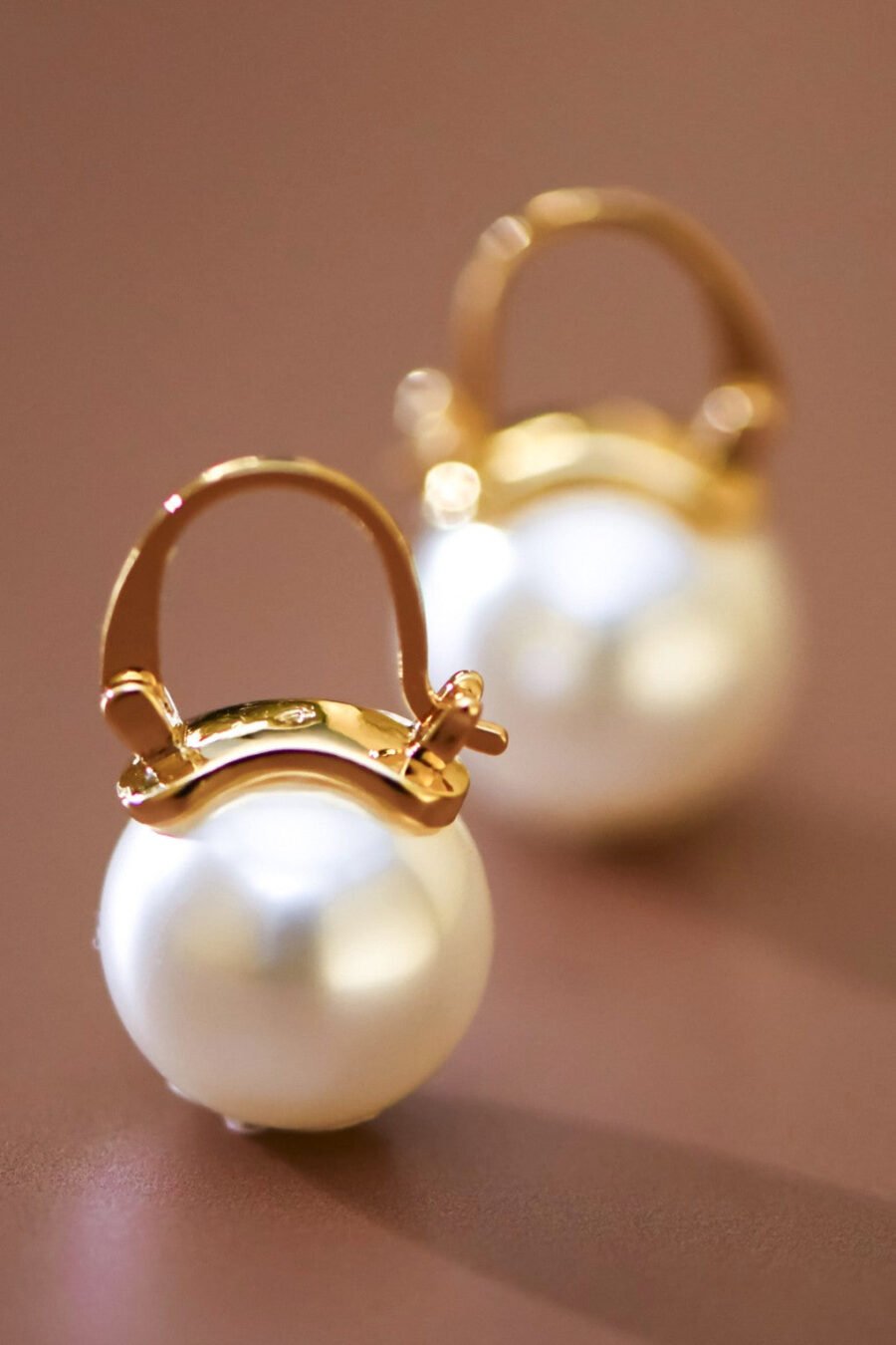 18K Gold PVD Plated Stainless Steel Pearl Drop Earrings - 8036