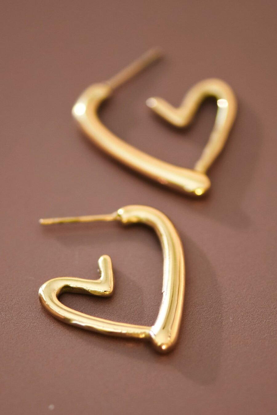 18K Gold Plated Waterproof Stainless Steel Hoop Earrings - 7630