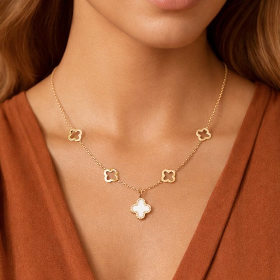 18K Gold Plated Waterproof Stainless Steel Chain Necklace - 7760