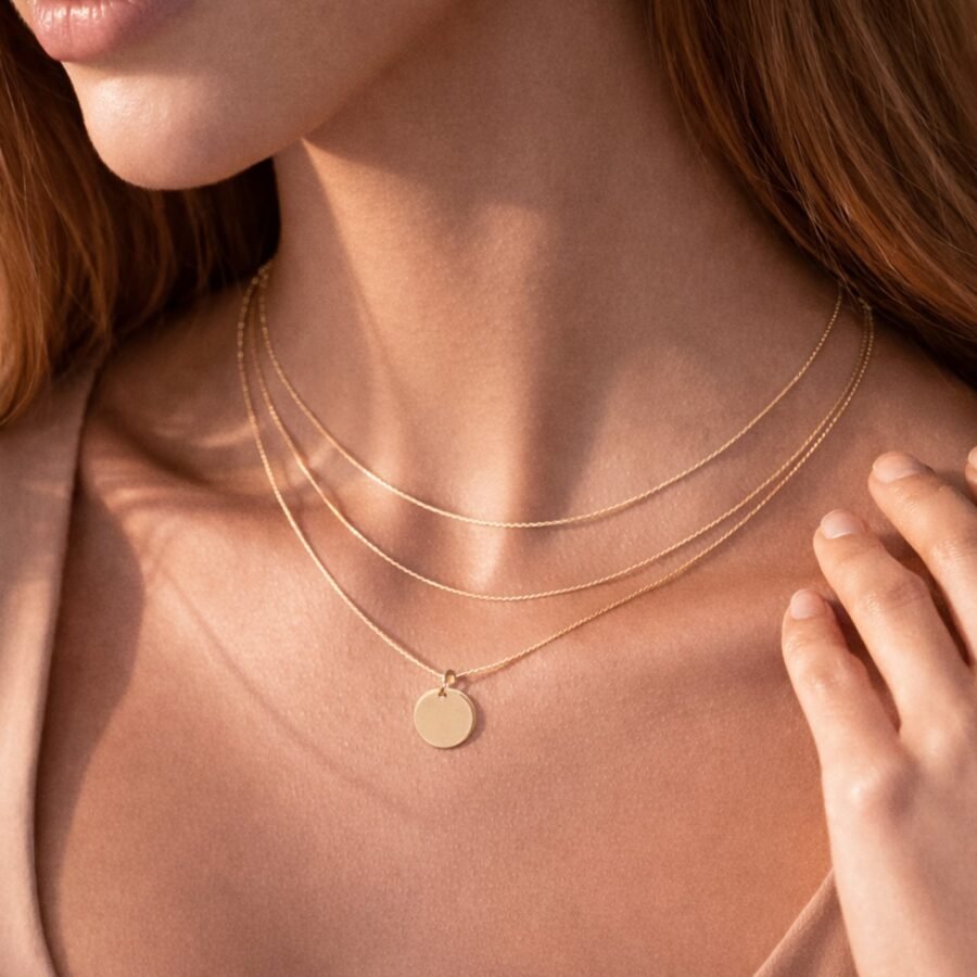 18K Gold Plated Waterproof Stainless Steel Chain Necklace - 6931